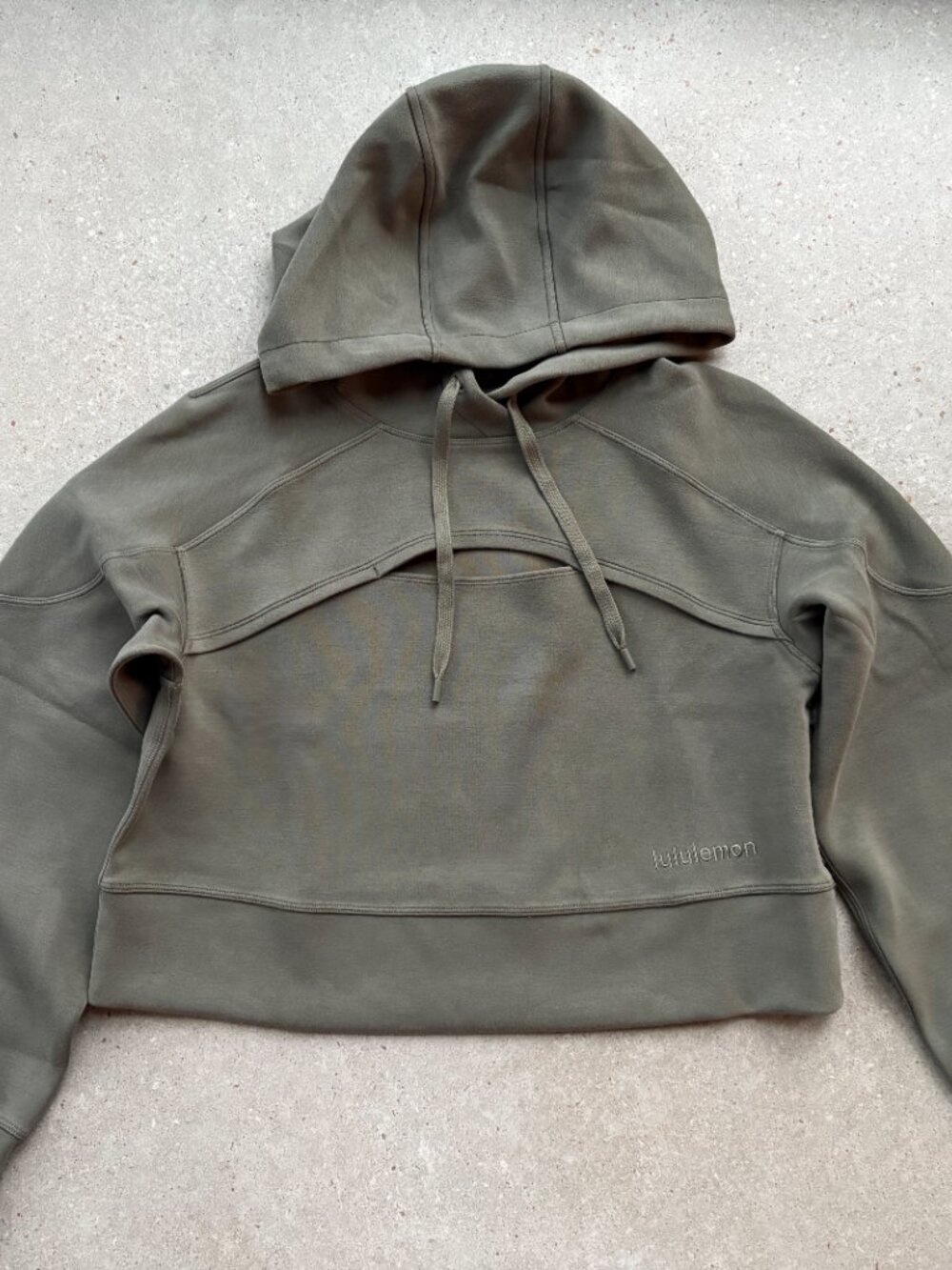 Lululemon Get Centred Crop Hoodie Grey Sage Size 4